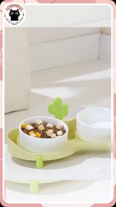 ชามอาหาร ชามหมา ชามแมว ชามคู่+ต้นไม้ การผลิตยอดเยี่ยม ที่ให้อาหาร