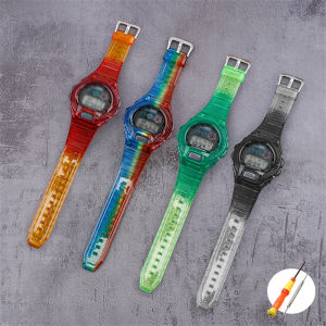 สายเรซิ่น + เคสสำหรับ Casio G-SHOCK สายรัดข้อมือ DW-6900สายนาฬิกาข้อมือหลากสีกันน้ำสาย Tpu ใสสำหรับ DW6900