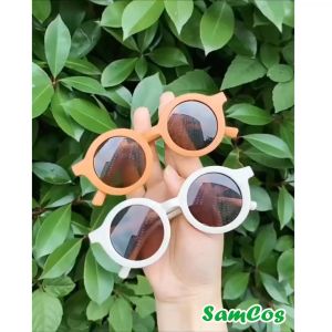 Kính mát gọng tròn chống tia UV nhiều màu phong cách Hàn Quốc cho bé