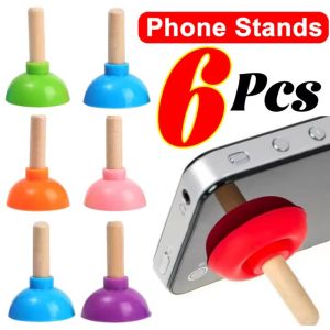 6Pcs Mini Toilet Plug Suction Cup Mobile Phone Holder Creative Desktop Universal Strong Suction Holder Fun Hands-Free Desktop Stand