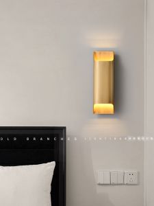Full Copper Wall Lamp Modern Minimalist Designer Bedroom Living Room Background Wall Light Luxury Creative Bedside Lamp