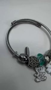 GELANG SILVER 18K WOMEN / WOMEN SILVER BRACELET / STAINLESS STEEL / ADJUSTABLE LENGHT #S01