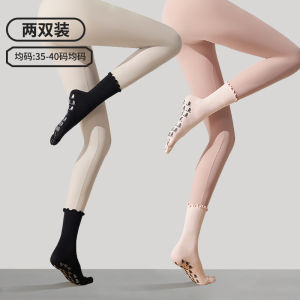 Professional Yoga Socks Anti-Slip Womens Pilates Mid-Calf Lace Five-Finger Sport Fitness Training Socks New 2025 Model