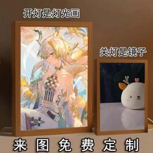 Aurora World Bobblehead Light Painting Mirror Night Light Bedside Art Advanced Feeling Birthday Gift Diy Rooster Horizon Periphery