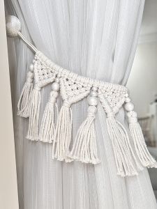 Nordic Handmade Luxury Grommet Curtain Tie Back Sample Room Magnet Buckle Tassel Living Room Window Drapery Belt