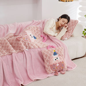 Áo Khoác Nhồi Bông Cầm Tay Hai Trong Một Cho Xe Hơi Và Văn Phòng Quần Áo Làm Việc Bằng Vải Lông Cừu Pháp Có Thể Gập Lại Để Ngủ Trưa