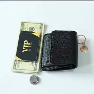 Vintage Solid Color Short Wallet Multifunctional Trifold Short Originality Sweet Women