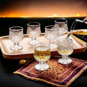 High Foot Cup Drink Cups Wineglasses Goblet Transparent Glass for Home Restaurant Bar Juice Mugs Diamond Drinkware Water Cup