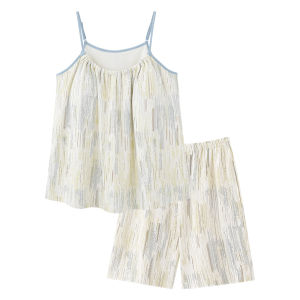 Bộ đồ ngủ nữ MiiOW Cat Person làm bằng vải cotton váy ngủ dây quần short cổ tròn