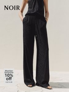 MO&Co. | NOIR Series Silk Blended Jacquard Pants