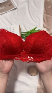 เสื้อชั้นในผู้หญิง บราเต้าลูกไม้ รสชาติ ฟองปานกลาง เสื้อในฟองน้ำหนา ถ้วย เก็บข้างเนื้อ เสื้อในฟองน้ำหนา ตะขอหลัง [32-38]