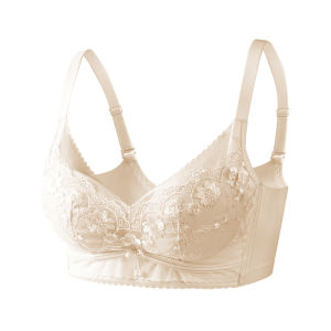 MiiOW | เสื้อชั้นในลูกไม้ดอกไม้ไร้โครงสำหรับผู้หญิง ทรงเกาะอก ป้องกันการหย่อนคล้อย สายปรับได้ ชุดชั้นในฤดูร้อน วัสดุไนลอน