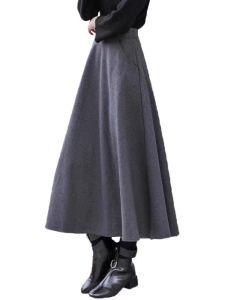 Váy Midi Cạp Cao Bằng Vải Len Dày Thời Trang Thu Đông Cao Cấp Đa Năng Váy Midi Cạp Cao Phong Cách Berkeley Chất Lượng Cao