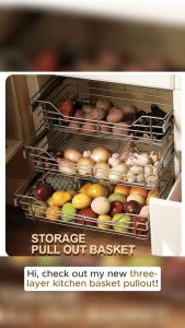 3 in 1 Layer Storage Pull out Basket: Enhance Your Kitchen with 304 Stainless Steel