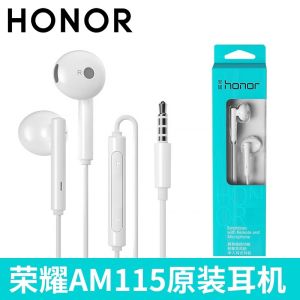 Honor Original Headset Am116 Wired Semi-in-Ear 115 Drive-by-Wire with Microphone for Huawei Mobile Phone Mate9/P9