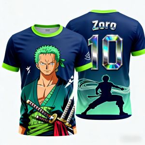 Bandai | Summer 2026 One Piece Solon "Three Knife Flow No. 10" Football Theme 3D Printing Breathable T-shirt Adult Parent-child Top