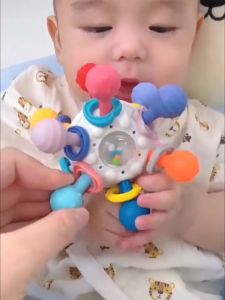 Baby Sensory Teething Toy for Babies Montessori Teethers Toys Grabbing Ball Training Teething Toy Infant Chew Teething Rattle Toy