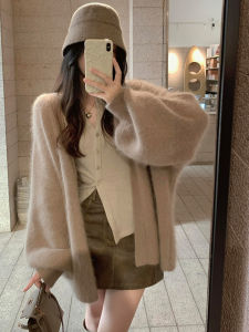 CHOEFULYN | Luxurious Soft Faux Mink Sweater Cardigan Autumn Winter Casual Loose Knit Coat