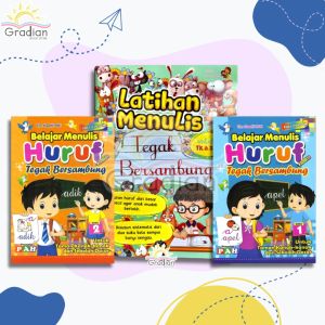 Paket 3: Buku Latihan Menulis Tegak Bersambung untuk TK & SD