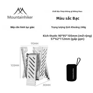 Mountainhiker | MOUNTAINHIKER Bếp Cồn Mini Di Động 50ML Bằng Thép Không Gỉ Dùng Cho Cắm Trại Ngoài Trời Đi Bộ Đường Dài Nấu Ăn Mà Không Cần Thiết Bị Đánh Lửa