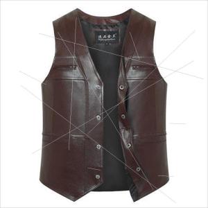 เสื้อกั๊กหนังแกะทรงสลิมฟิตสำหรับผู้ชาย ฤดูใบไม้ผลิและฤดูใบไม้ร่วง เสื้อคลุมกันหนาวแบบลำลอง วัสดุผ้าฝ้ายผสม วัสดุอื่นๆ