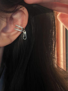 Trendy Zipper Head Womens Ear Clip No Piercing Fashionable Unique Design Personality Match All Ear Cuff Ear Decorative Accessory