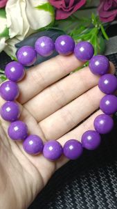 High Grade America Phosphosiderite Bracelet 14mm+ 精品美国国石 紫云母手串 14mm +