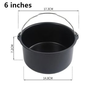 6/7/8inchAir fryer Baking Mould Non-Stick baking Basket Round for Oven AirFryer Baking Roasting Kitchen Accessories Dropshipping