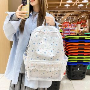 FQ1 Japanese Star Backpack for Girls Large Capacity Cute Plush Charm Clear Itabag High School QF1