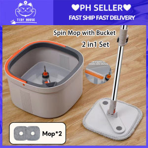 Tidy house Spin Mop With Spinner Wet And Dry Rotating Mop Floor Cleaning Mop 360° Rotating With Spinner Bucket Tornado Mop Self Wash Spin Mop