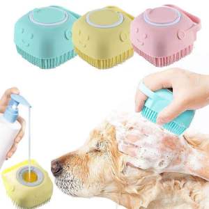 2 IN 1 SILICONE PET BATH BRUSH berus mandian binatang anjing kucing arnab pet shower brush