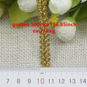 5m/16.4ft Each Pack Long Gold Silver Lace trims Ribbons Weaving Edge Perfect for Festive Decorations Handmade DIY sewing Crafts