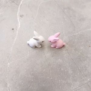 Phụ Kiện Tiểu Cảnh Thỏ Trang Trí Terrarium Sen Đá Xương Rồng charm slime