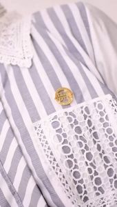 COD-CHLOE Blouse Wanita Motif Salur - Blus Impor Wanita Bahan Linen Terbaru 2023