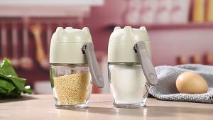 Glass Salt & Pepper Shaker Set | Refillable Spice Jar Dispenser | Kitchen Seasoning Bottle