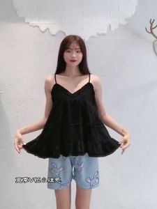 เสื้อสายเดี่ยวสไตล์เกาหลี พร้อมส่ง ครอปสั้น สไตล์เกาหลี แฟชั่นมินิมอล free size