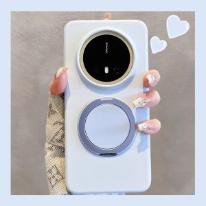 Fulcrum shell is suitable for Huawei Pura 80 Pro mobile phone case magnetic suction rotating bracket solid color liquid silicone. h260709