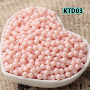 3mm 4mm uniform pearl iridescent candy bean glass round beads handmade DIY bead beads seed bead jewelry accessories