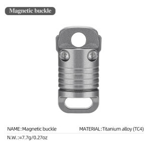 Tiartisan Titanium Alloy Magnetic Keychain Outdoor Camping 360° Rotatable Mini Quick Release Buckle Pendant Ultralight EDC Tool