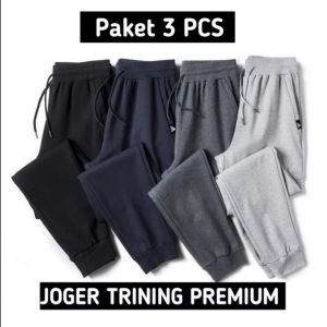 3pcs 90rb Celana Joger Pria Wanita Surfing Distro Premium Training Jogger Trackpant Sweatpants Korea Kekinian Style Sport Running Jogging Santai