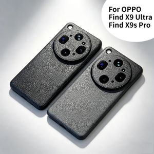 Business Sle Good Skin Feel Lychee Plain Leather Case for OPPO Find X9 Ultra X9s Pro X8 Ultra Lens Camera Protective PU Funda