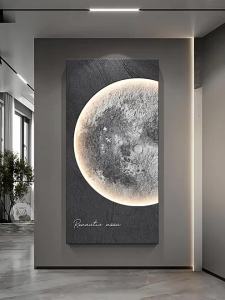 HAOJIUBUJIAN | Wabi-Sabi Moon Aesthetic Entryway Decor Painting Vertical