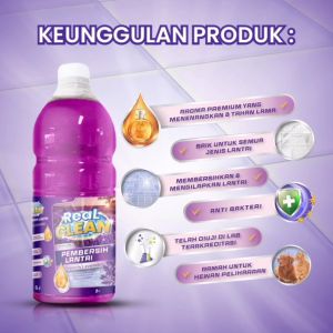 Real Clean Pel Lantai Pembersih Lantai French Lavender Antibacterial Floor Cleaner Higienis & Wangi tahan lama