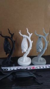 Bat On Dead Branch Figurine3D Printe Gothic Sculpture For Halloween Party DecorSpooky Ornament For Desk Bookshelf Display Gift