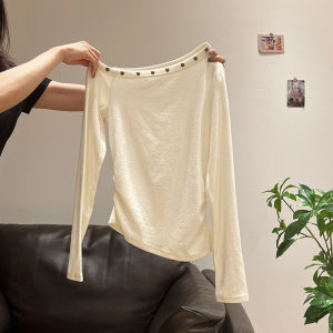 Elegant Design Niche Slim Fit Asymmetric Long Sleeve T-Shirt