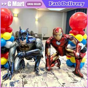 ⭐️【Local Warehouse】3D Big Spiderman Balloons Marvel Iron Man Foil Balloon Boy Happy Birthday Party Decoration Superhero Childrens Inflatable Toys