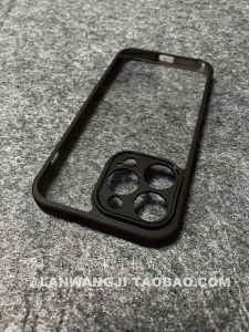 High-End OnePlus Ace2 Transparent Acrylic Phone Case Full Cover Anti-Fall Black Soft Frame Simple Lens Full Wrap Business Style