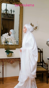 BELIMUKENA PREMIUM - Mukena Dewasa 2in1 Premium Textured Silk Lace Suci