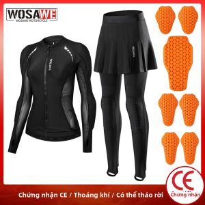 Bộ Đồ Bảo Hộ Xe Máy Nữ WOSAWE Đạt Chuẩn CE Thoáng Khí Bảo Vệ Toàn Thân Gồm Áo Khoác Váy Và Quần Dành Cho Đua Xuống Dốc