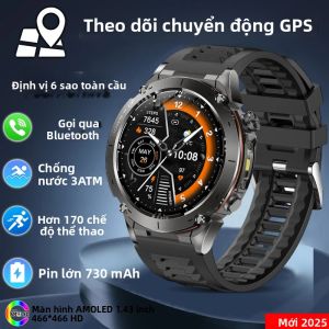 Đồng Hồ Thông Minh GPS Ngoài Trời 2025 Chống Nước 10ATM Màn Hình AMOLED HD GNSS Hai Băng Tần Đồng Hồ Thể Thao Quân Sự Dành Cho Nam